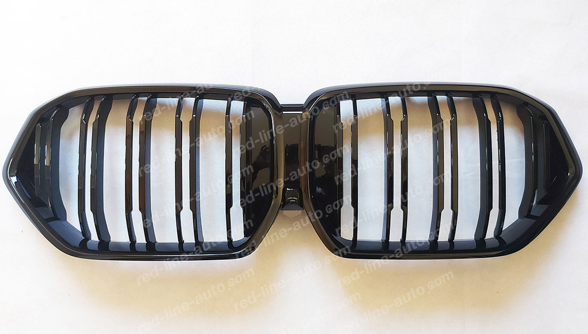 BMW G06 X6 SUV Coupe M-Performance F96 X6M Front Grille, Full Gloss Black Double-bar