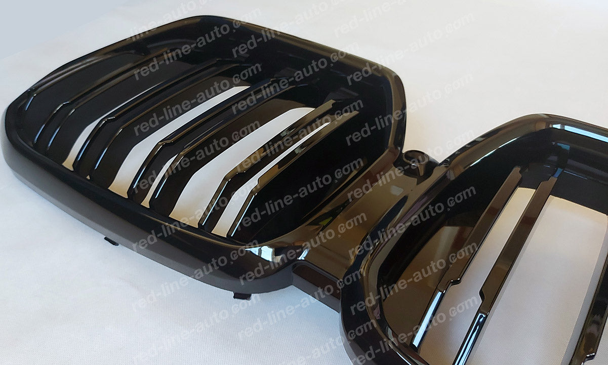 BMW G06 X6 SUV Coupe M-Performance F96 X6M Front Grille, Full Gloss Black Double-bar