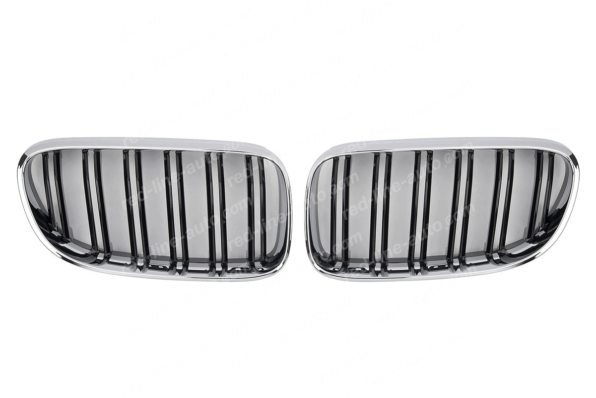 Facelift BMW E92 Coupe E93 Convertible Black M-Power Grille, Double-slat Chrome Surround
