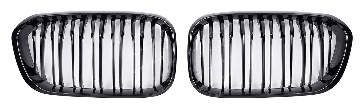 Facelift BMW 1 Series F20 F21 Hatchback Dual-Slat M-Performance M140i Grille, Full Gloss Black