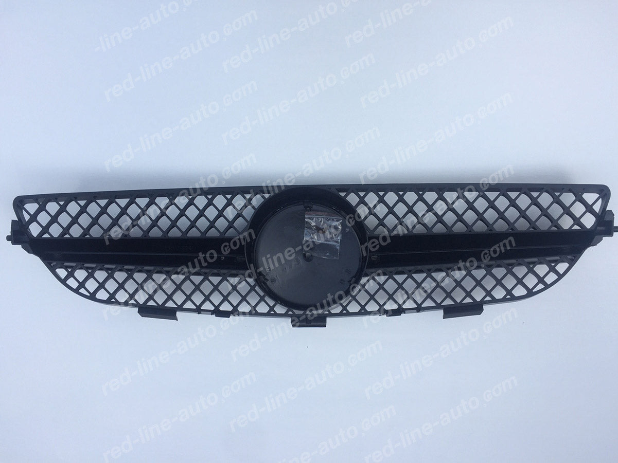 Mercedes W209 CLK Coupe C209 Convertible A209 AMG Grille, Full Matte Black Singe-louvre