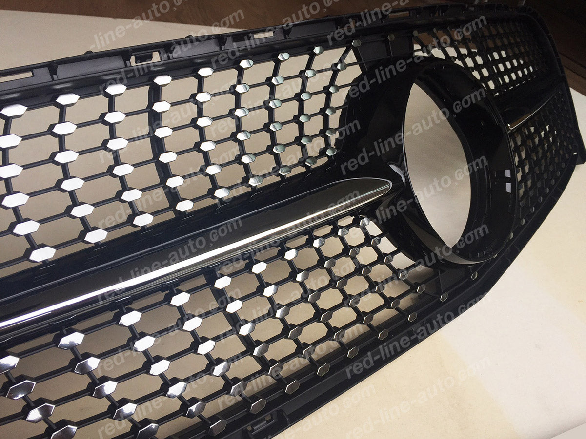 Pre-facelift Mercedes X156 GLA SUV Black AMG GLA45 Front Grille, Chrome Diamond