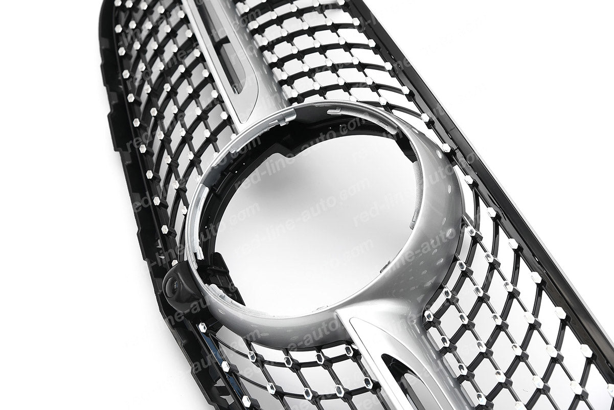 Pre-facelift Mercedes X253 GLC SUV C253 Coupe GLC43 Iridium Silver AMG Grille, Chrome Diamond