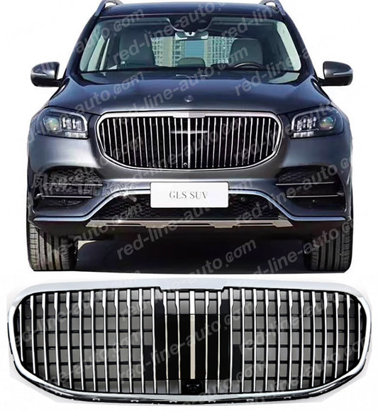 2019+ Mercedes X167 GLS SUV AMG VIP Front Grille, Chrome Panamericana GT Slat