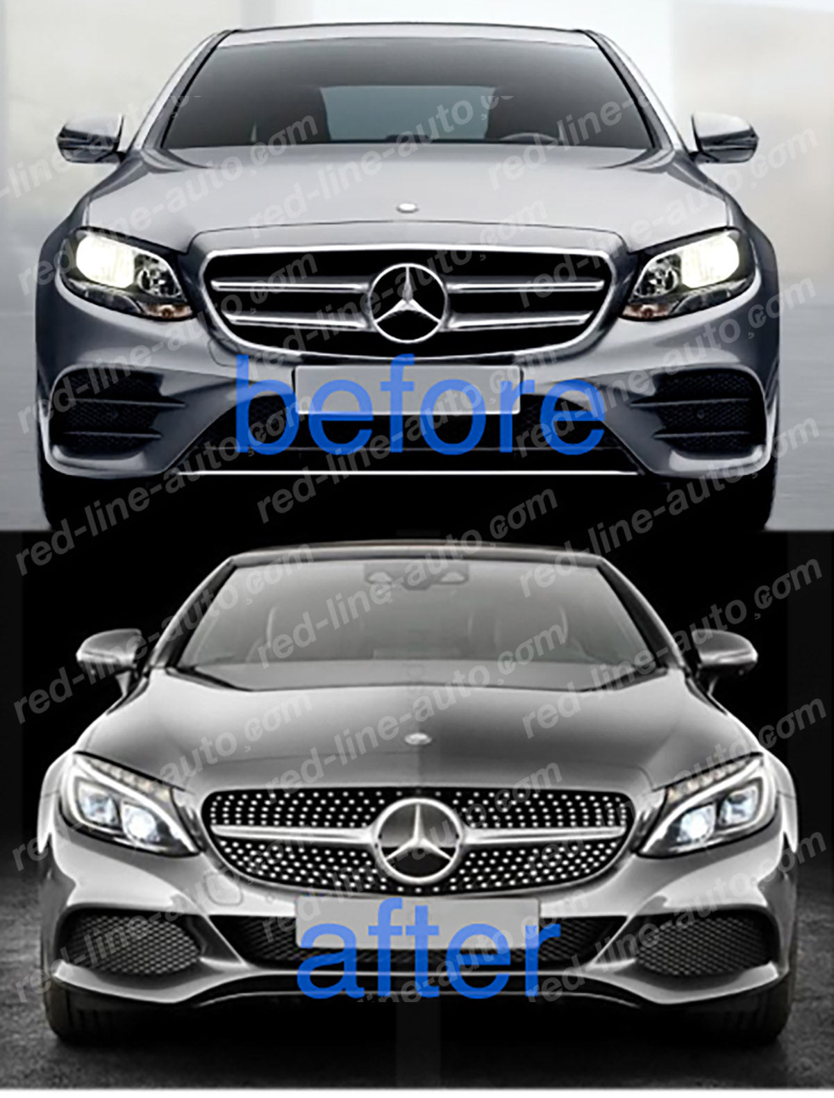 Pre-facelift Mercedes W213 E-Class Saloon S213 Estate E43 E53 AMG Diamond Grille, Iridium Silver