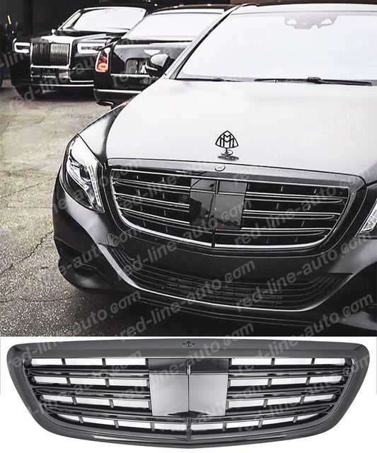 Mercedes S-Class W222 Saloon AMG Grille, VIP-Style Full Gloss Black S350 S63 S65