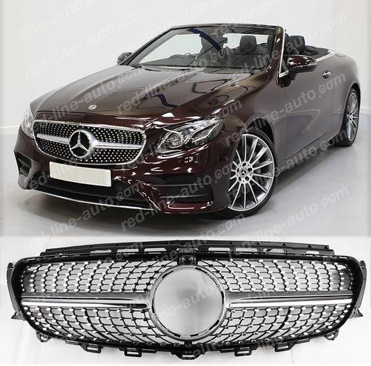 Pre-facelift Mercedes C238 E-Class Coupe A238 Cabriolet E43 E53 Silver AMG Grille, Chrome Diamond