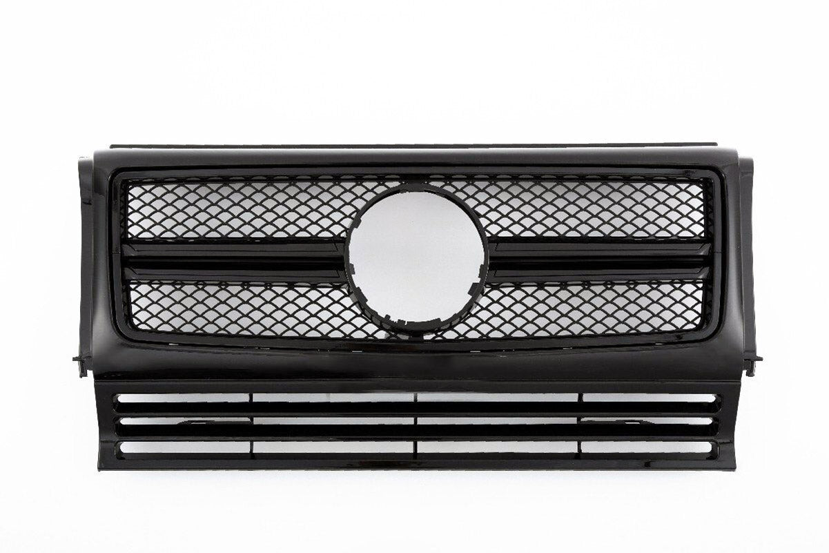 1990-18 Mercedes W463 G-Class SUV Wagon AMG G65 Single-bar Front Grille, Full Obsidian Black