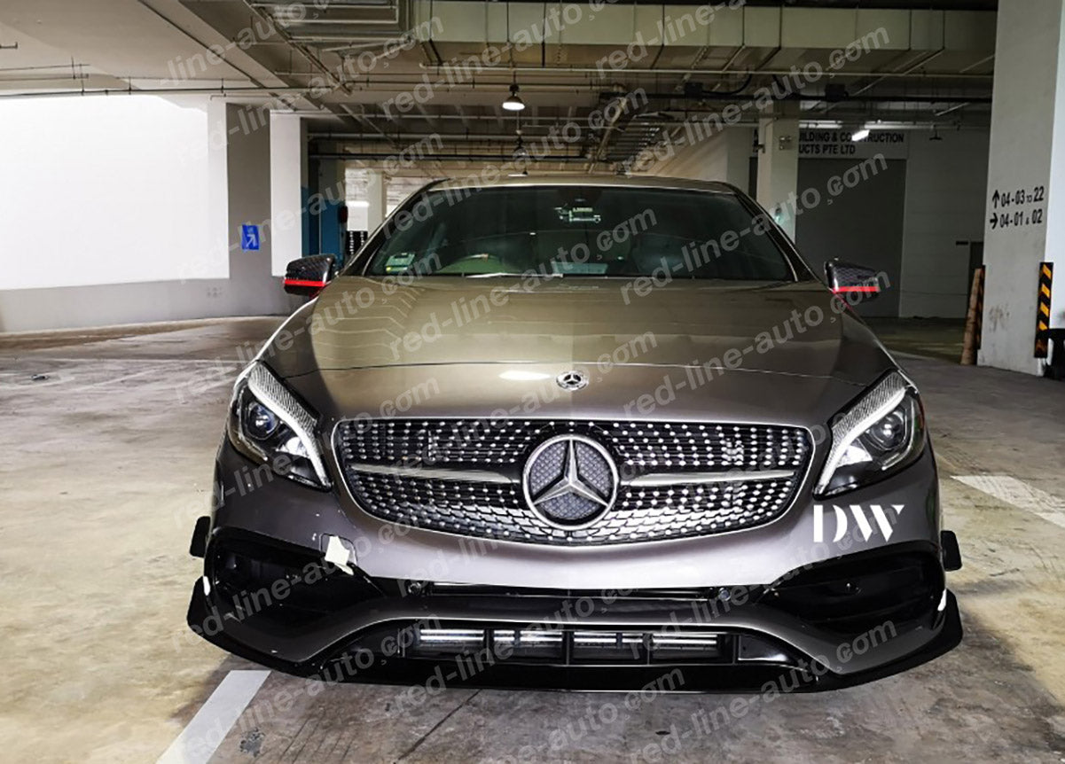 Facelift Mercedes W176 A-Class Hatchback AMG Black A45 Front Grille, Chrome Diamond