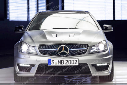 Facelift Mercedes W204 AMG C63 S Saloon C204 Coupe S204 Estate Diamond Grille, Black