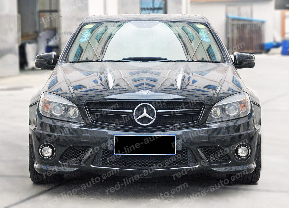 Pre-facelift AMG C63 S W204 Saloon S204 Estate Single-fin Grille, Full Gloss Black