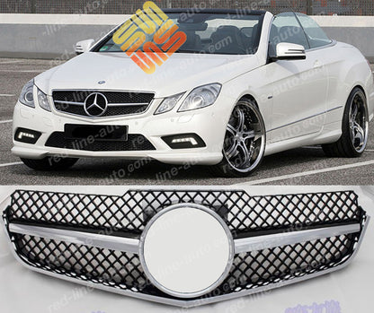 Pre-facelift Mercedes W207 E-Class Coupe C207 Convertible A207 AMG Grille, Black with Chrome Fin