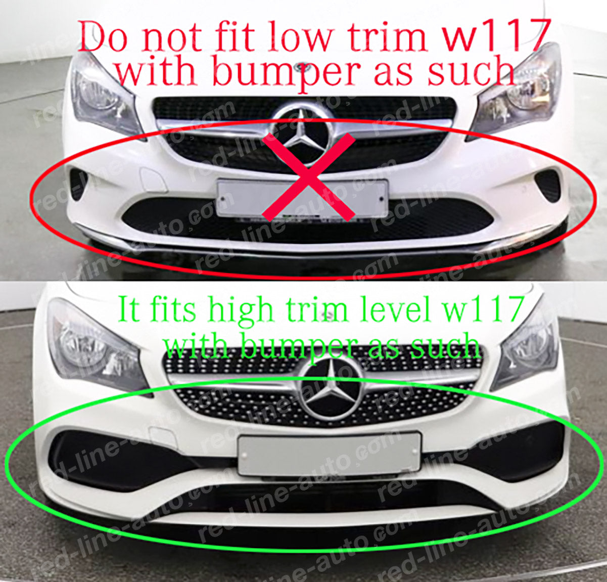 Facelift Mercedes W117 CLA Front AMG CLA45 Conversion Aero Kits Canard Splitter Spoiler Diffuser