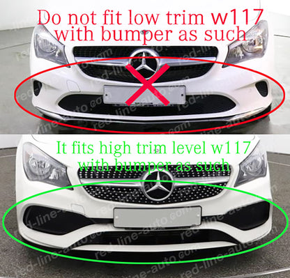 Facelift Mercedes W117 CLA Front AMG CLA45 Conversion Aero Kits Canard Splitter Spoiler Diffuser