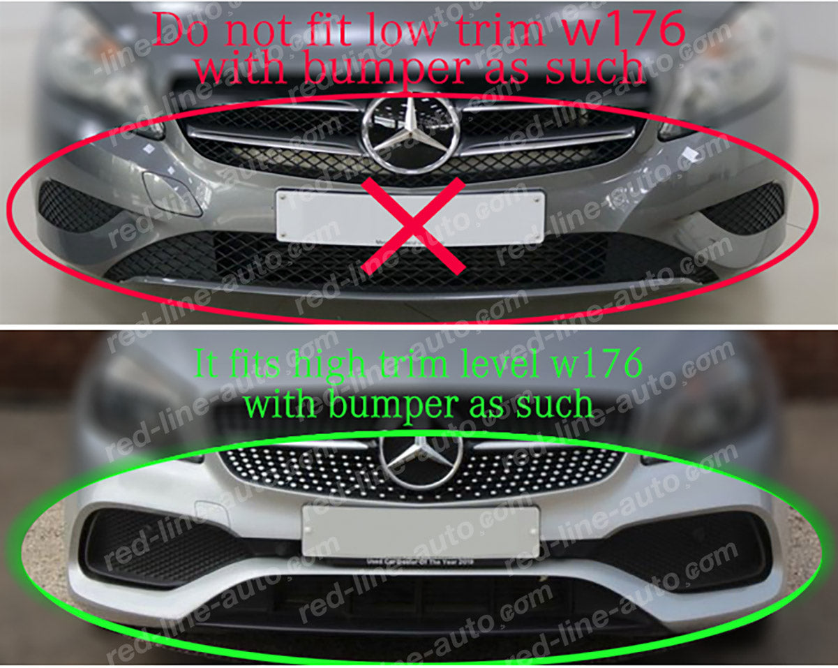 Facelift Mercedes W176 A-Class Front AMG A45 Conversion Aero Kits Canard Splitter Spoiler Diffuser