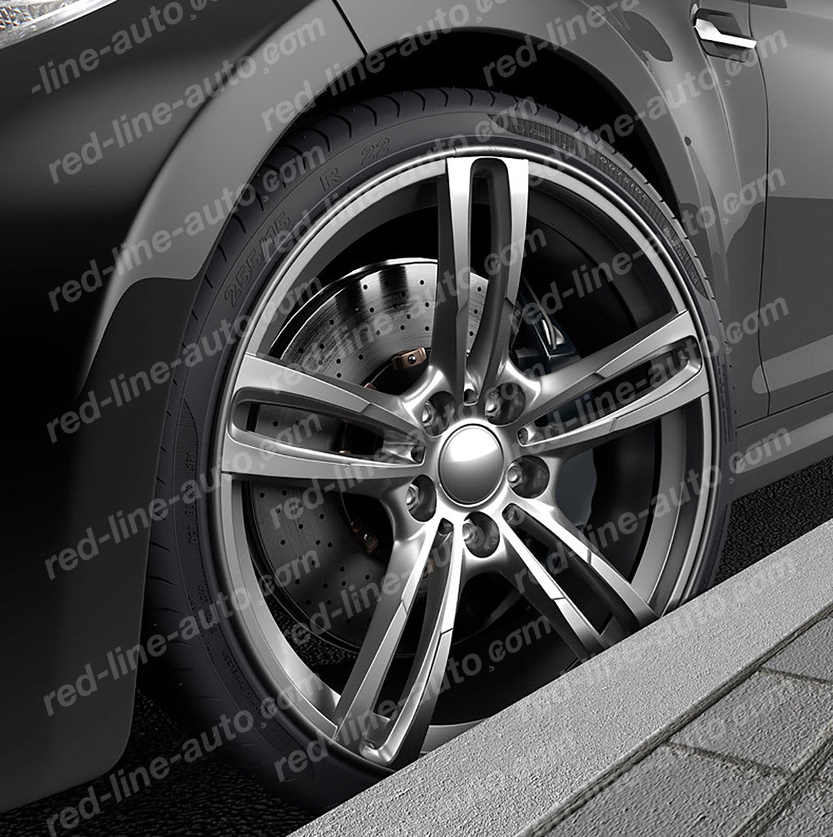 18" inch Black 4 Alloy Wheel Protectors ROBUST Rim Guard Clip - in and Lock non - adhesive - red - line - auto