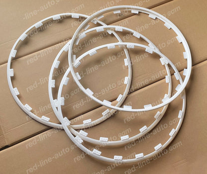 18" inch White 4 Alloy Wheel Protectors ROBUST Rim Guard Clip - in and Lock non - adhesive - red - line - auto