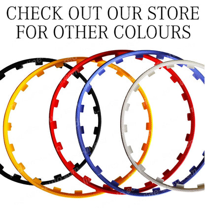 18" inch White 4 Alloy Wheel Protectors ROBUST Rim Guard Clip - in and Lock non - adhesive - red - line - auto