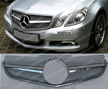 Pre-facelift Mercedes W207 E-Class Coupe C207 Convertible A207 AMG Grille, Single-fin Full Chrome