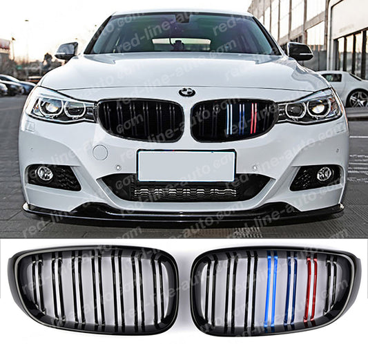 BMW F34 3 Series Gran Turismo 3GT Dual-slat Grille, Black With M-Power Tri-Colours