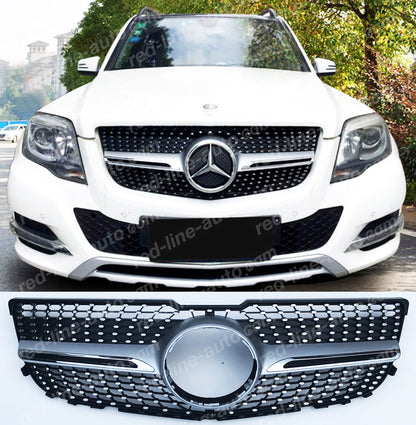 Facelift Mercedes-Benz X204 GLK-Class SUV Iridium Silver AMG Grille, Chrome Diamond GLC43-look