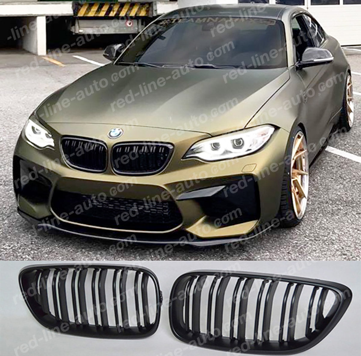 BMW 2 Series F22 Coupe F23 Convertible F87 M2 M-Performance Grille, Matte black Dual-slat