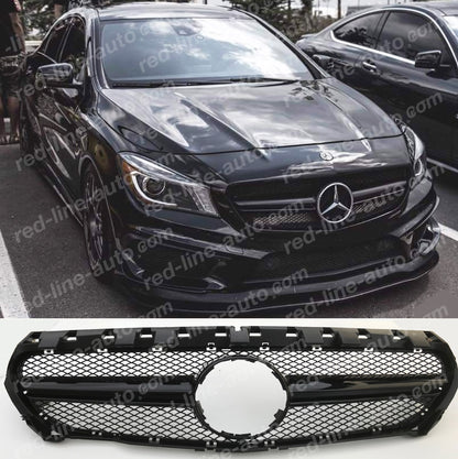 Mercedes W117 CLA C117 Coupe X117 Estate AMG CLA45 Grille, Full Gloss Black NIGHT EDITION