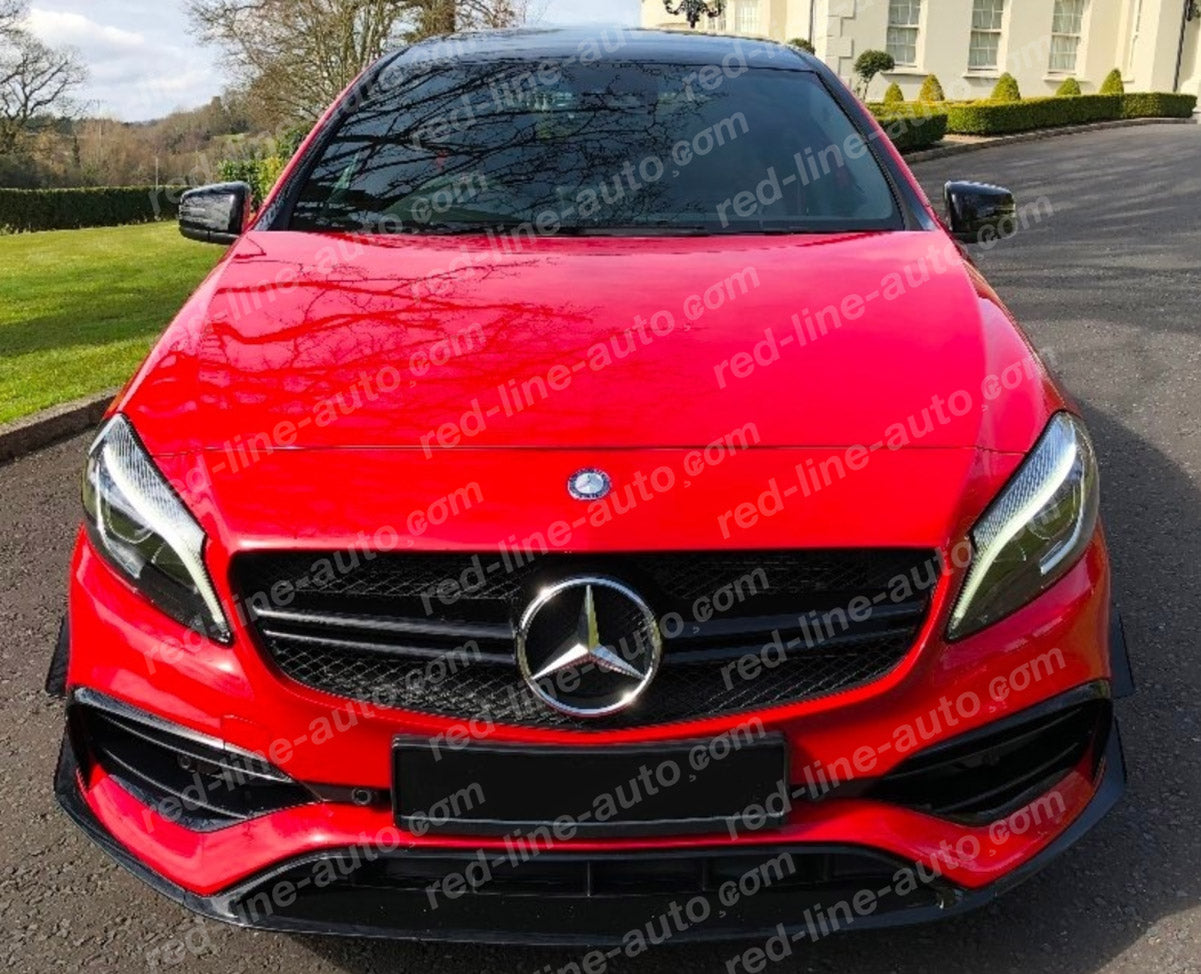 Pre-Facelift Mercedes W176 A-Class Hatchback AMG A45 Grille, Single-fin Full Gloss Black