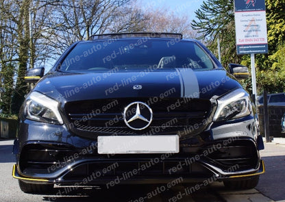 Pre-Facelift Mercedes W176 A-Class Hatchback AMG A45 Grille, Single-fin Full Gloss Black