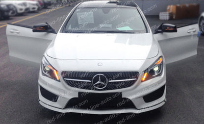 Pre-facelift Mercedes X156 GLA SUV Black AMG GLA45 Front Grille, Chrome Diamond