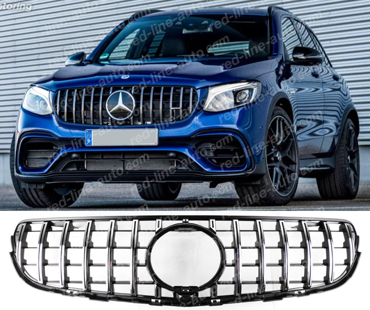 Pre-facelift Mercedes X253 GLC SUV C253 Coupe GLC43 AMG Black GT Grille, Chrome Panamericana