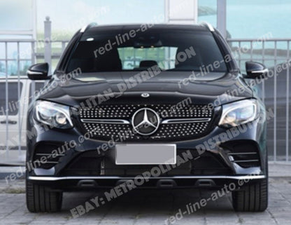 Pre-facelift Mercedes X253 GLC SUV C253 Coupe GLC43 Black AMG Front Grille, Chrome Diamond