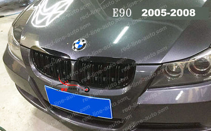 Pre-facelift BMW 3 Series E90 Saloon E91 Estate M-Performance Grille, Gloss Black Double-Bar