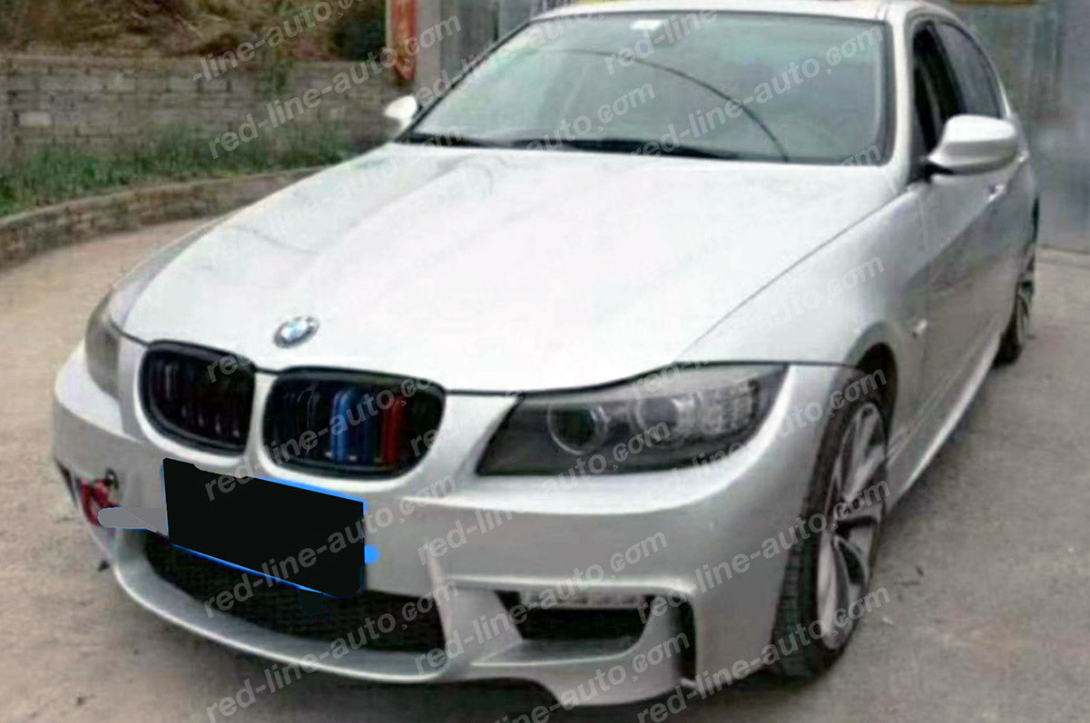 Facelift BMW 3 Series E90 Saloon E91 Estate Dual-Slat Grille, Black With M-Power Tri-Colours