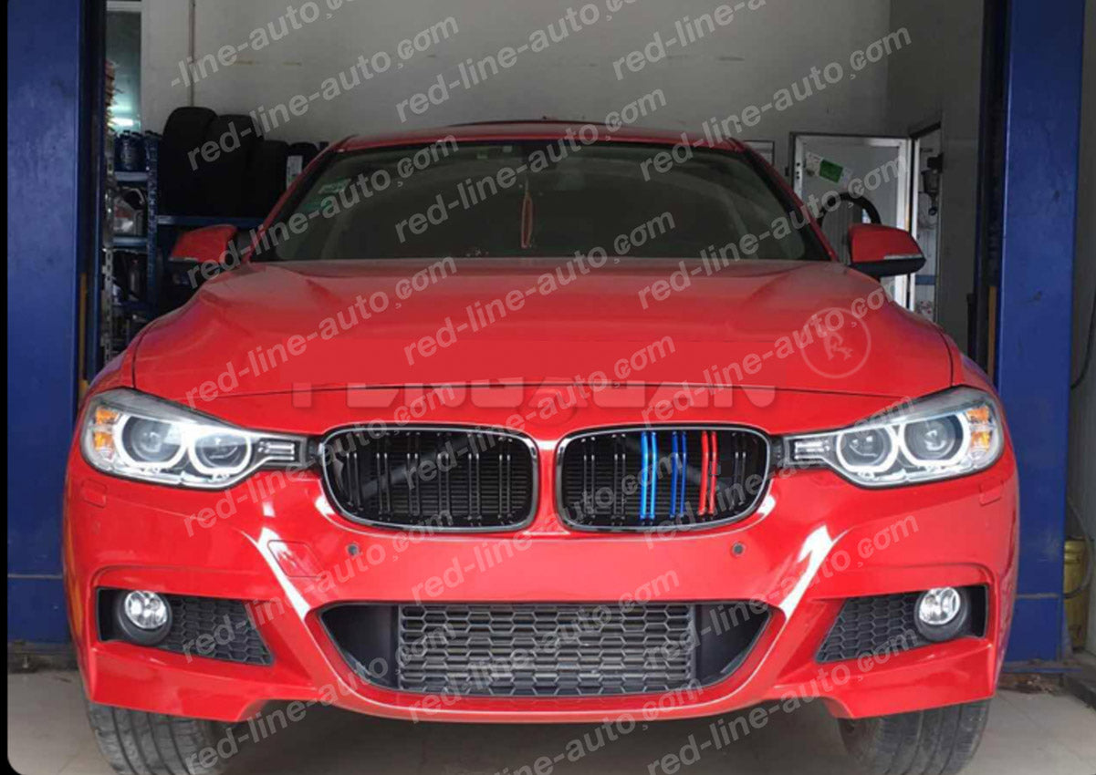 BMW 3 Series F30 Saloon F31 Estate Double-Bar Grille, Black With M-Power Tri-Colours