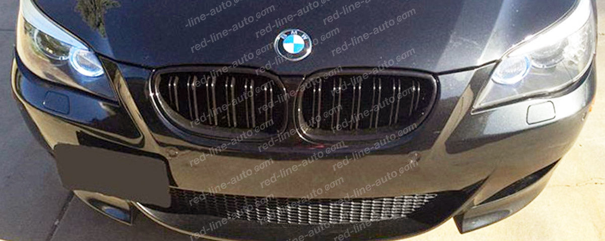 BMW 5 Series E60 Saloon E61 Estate Twin-Bar Grille, M-Performance Full Gloss Black