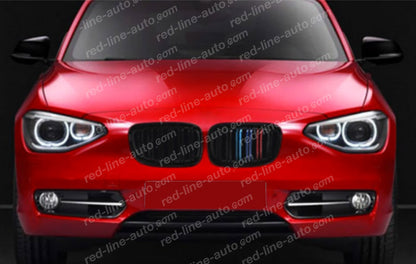 Pre-facelift BMW 1 Series F20 F21 Hatchback Twin-Slat M135i Grille, Black With M-Power Tri-Colours