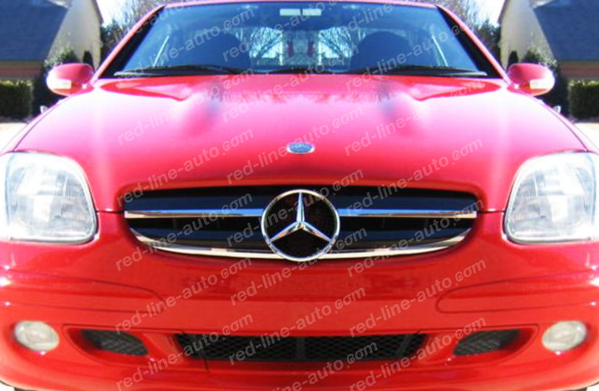 Mercedes R170 SLK Roadster AMG Front Grille, Gloss Black with Chrome Single-fin