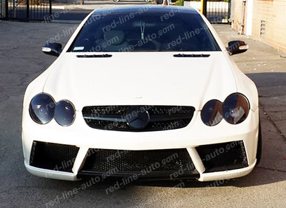 Pre-Facelift Mercedes R230 SL-Class Roadster AMG Grille, Full Gloss Black Singe-fin