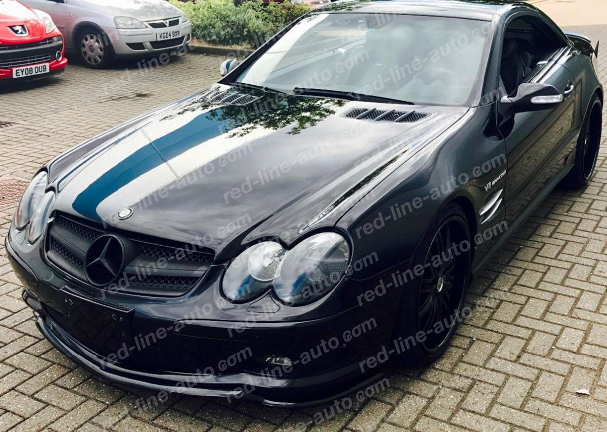 2006+ Facelift Mercedes R230 SL-Class Roadster AMG Grille, Full Matte Black Singe-louvre