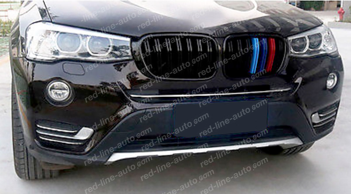 Facelift BMW F25 X3 SUV X4 Coupe Twin-bar Front Grille, Black with M-Power Tri-Colours