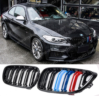 BMW 2 Series F22 Coupe F23 Convertible F87 M2 Dual-Bar Grille, Black With M-Power Tri-Colour