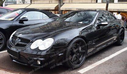 2006+ Facelift Mercedes R230 SL-Class Roadster AMG Grille, Full Gloss Black Singe-fin