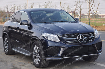 Mercedes C292 GLE Coupe SUV Chrome AMG GLE43 Front Grille, Diamond Black Night Edition