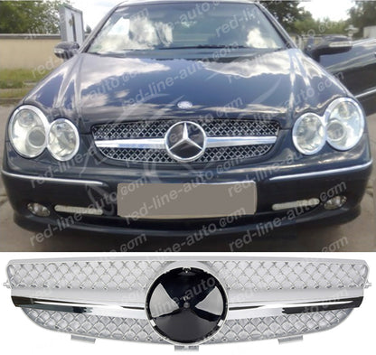 Mercedes W209 CLK Coupe C209 Convertible A209 AMG Grille, Iridium Silver Singe-fin