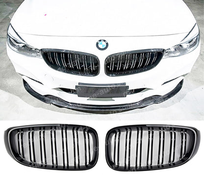 BMW F34 3 Series Gran Turismo 3GT M-Performance Grille, Full Gloss Black Double-bar