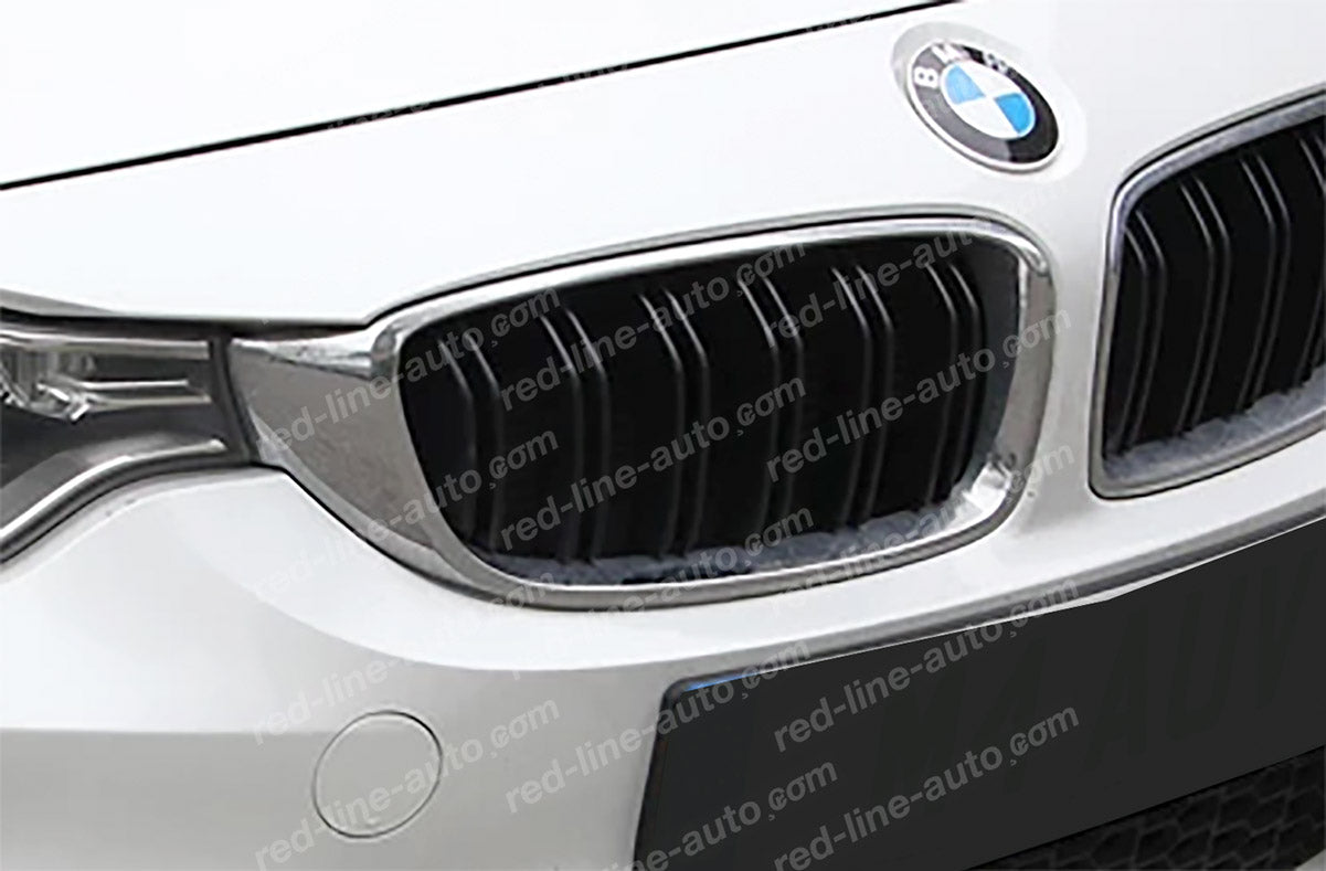 BMW 3 Series F30 Saloon F31 Estate M-Power Grille, Black Double-Bar with Chrome Surround