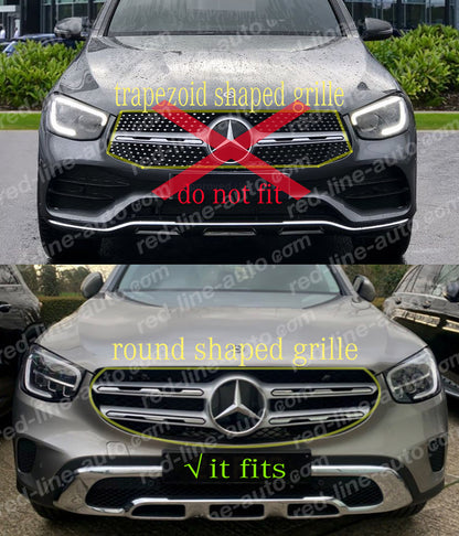 Facelift Mercedes Sport GLC X253 W253 SUV Black Front Grille, Non-AMG Bumper Chrome Diamond