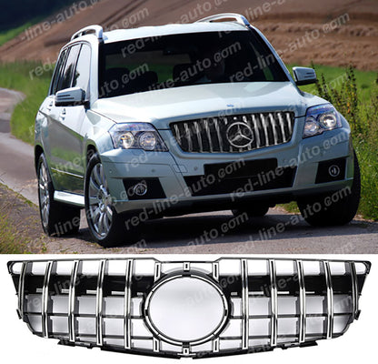 Pre-facelift Mercedes-Benz X204 GLK-Class SUV Black AMG Grille, Chrome Panamericana GLC63-look