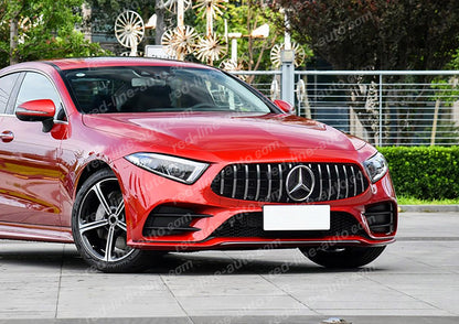 Mercedes W257 CLS Coupe Sedan C257 AMG Black GT Front Grille, Chrome Panamericana Slat